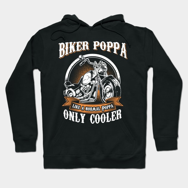 Only Cool Poppa Rides Motorcycles T Shirt Rider Gift Hoodie by easleyzzi